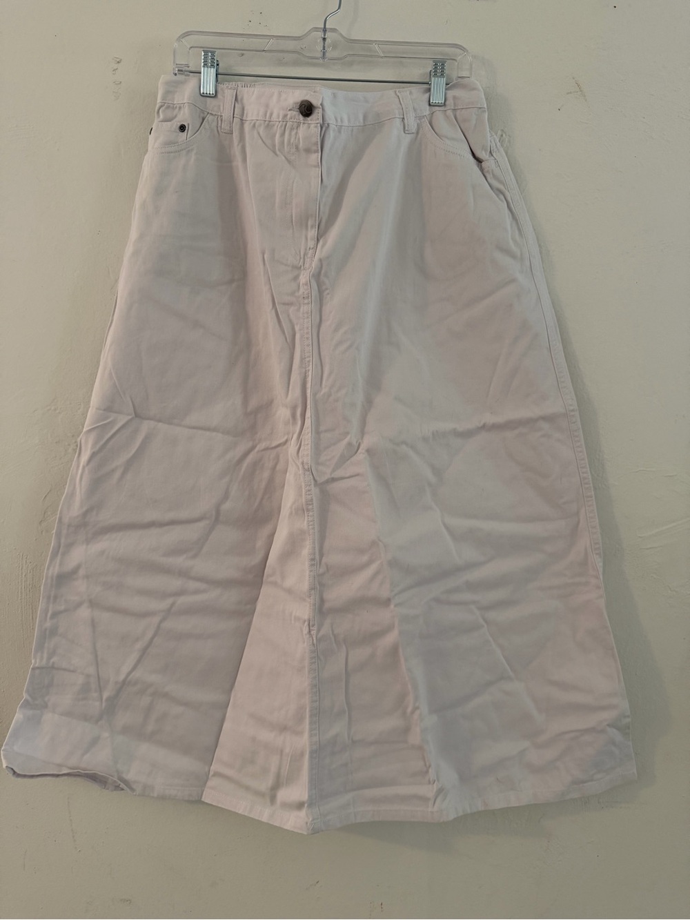 Roaman's White Full A-Line Jean Skirt